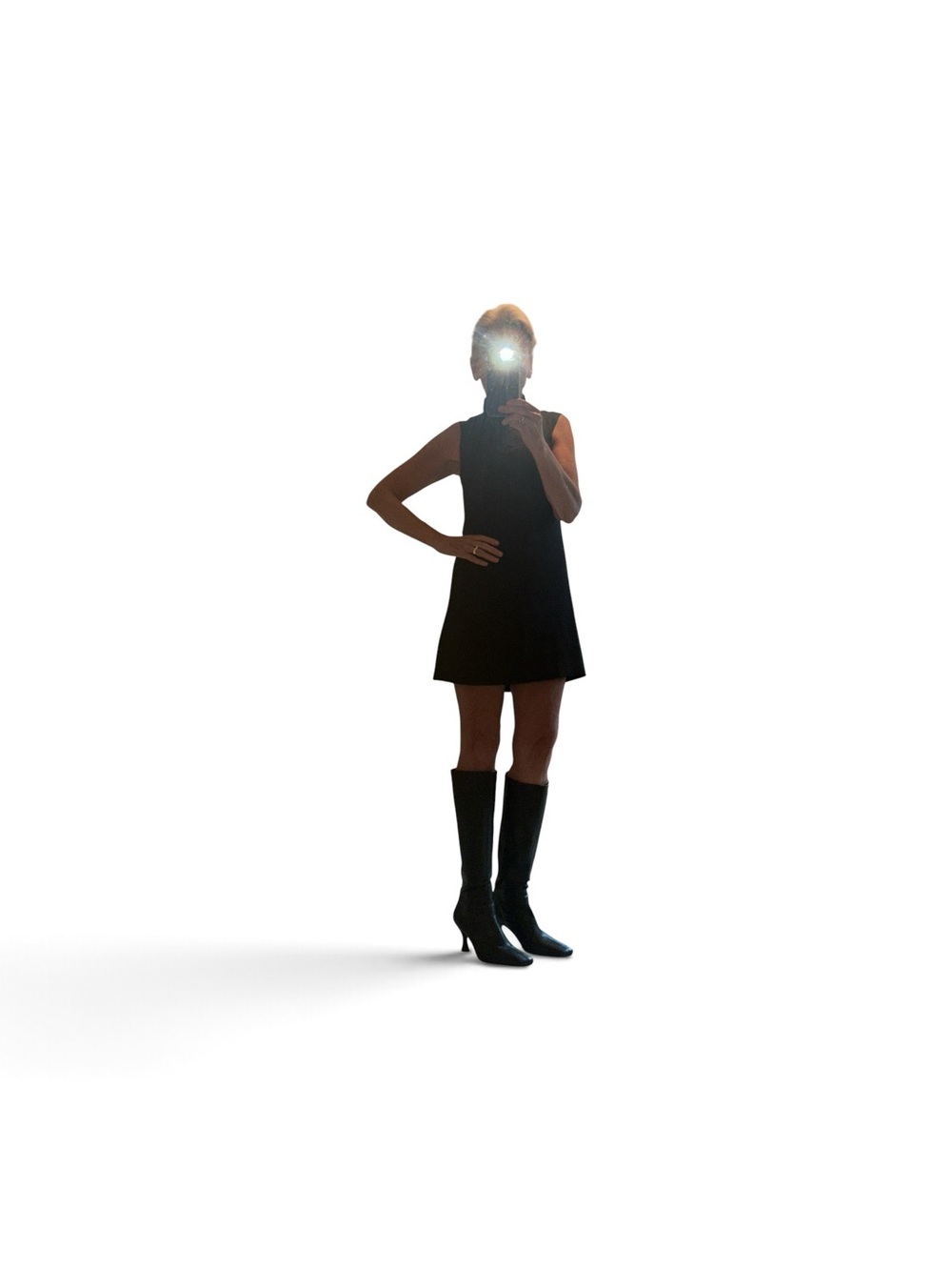 Club Monaco Black Sleeveless Mock Neck Mini Dress